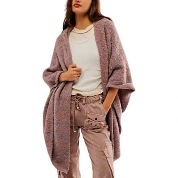 Free People Sierra Hooded Poncho in SunsetOne Size